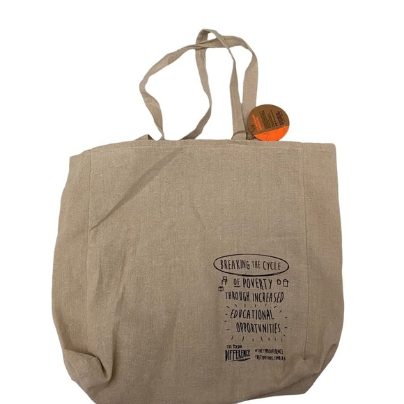 Cotton On Reusable Tote Burlap Like Fabric - Picture 2 of 5